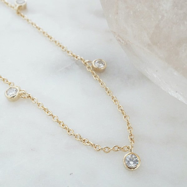 Crystal Bezel Stardust Necklace