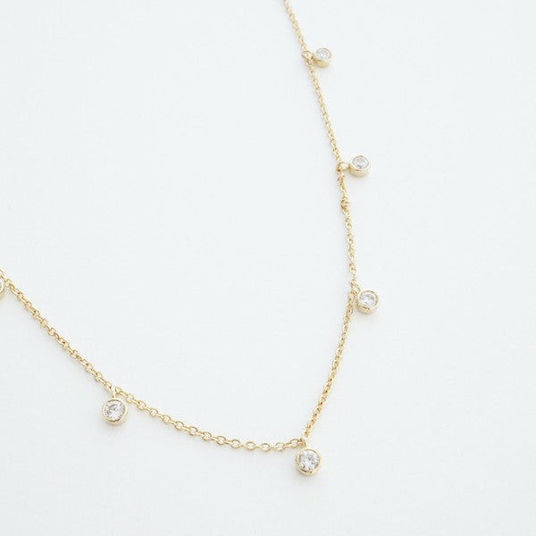 Crystal Bezel Stardust Necklace